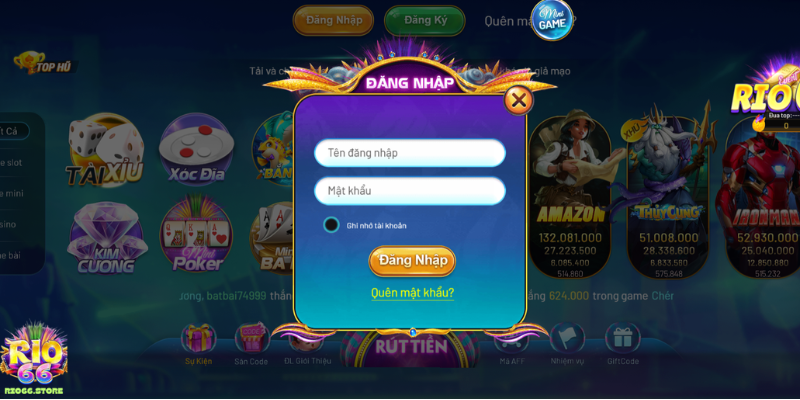 Đăng nhập Rio66